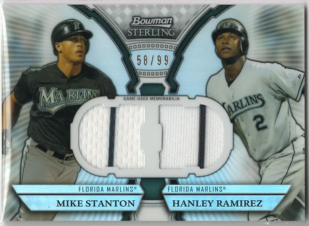 2011 Bowman Sterling Mike Stanton Hanley Ramirez Dual Relics Refractors /99