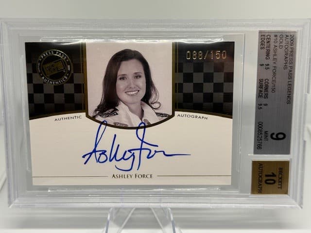 2009 Press Pass Legends #NNO Ashley Force Hood Autographs Gold BGS 9 /150