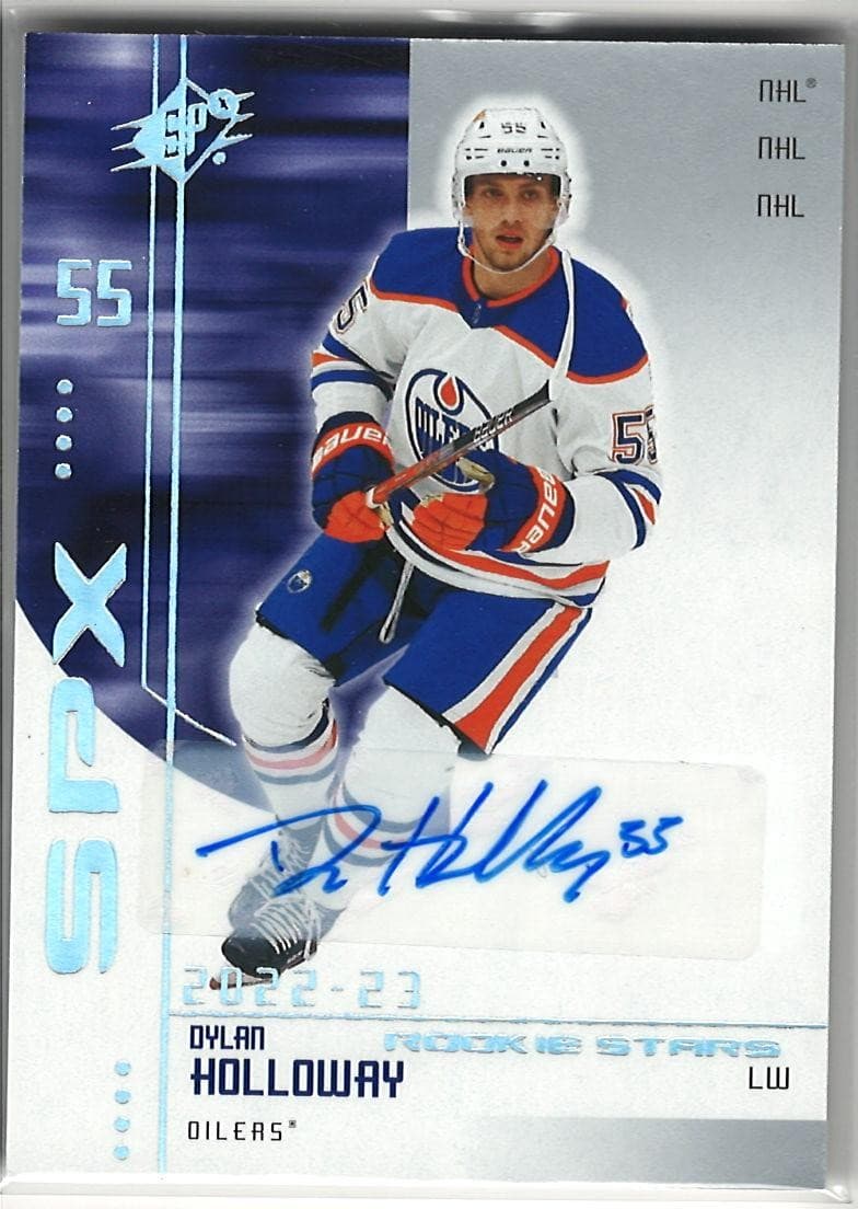2022-23 SPx #R-72 Dylan Holloway 2002-03 SPx Retro Lunar Waves Rookie Autographs