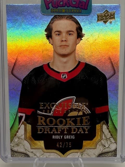 2023-24 Black Diamond Ridly Greig Exquisite Draft Day Gold /75