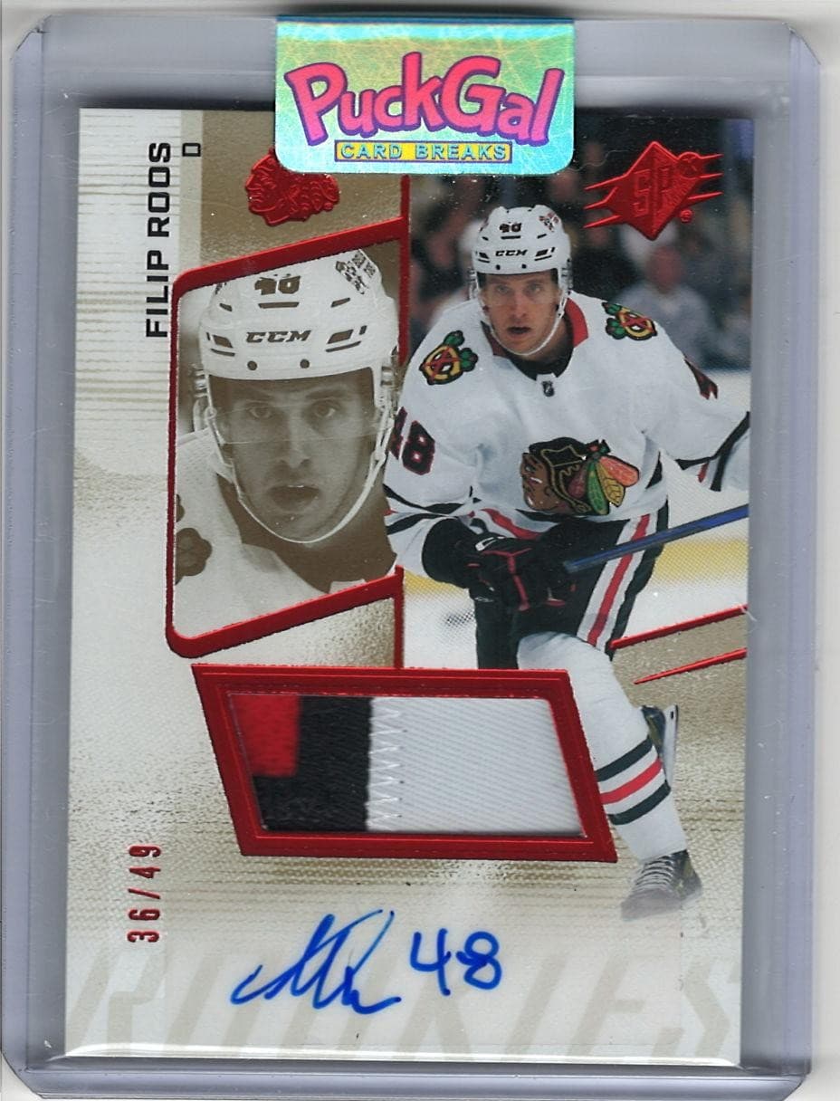 2022-23 SPx #177 Filip Roos Auto Patch Rookies #/49