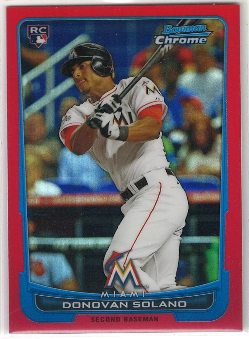 2012 Bowman Chrome #148 Donovan Solano RC Red Refractors /5