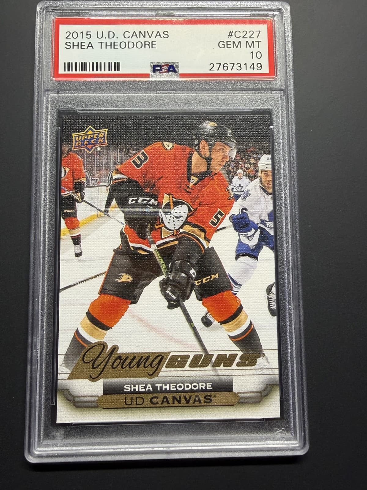 2015-16 Upper Deck UD Canvas Young Guns Shea Theodore RC PSA 10 Golden Knights