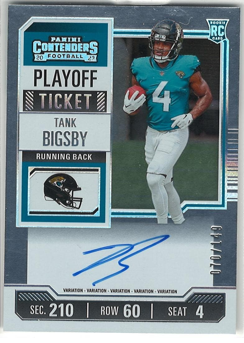 2023 Panini Contenders #134 Tank Bigsby RC Playoff Ticket Auto /149