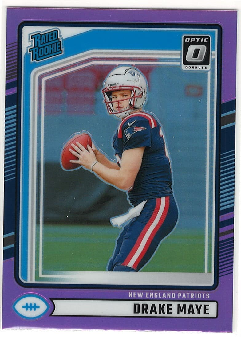 2024 Panini Donruss - Rated Rookie Drake Maye #379 Optic Preview Pink Prizm (RC)