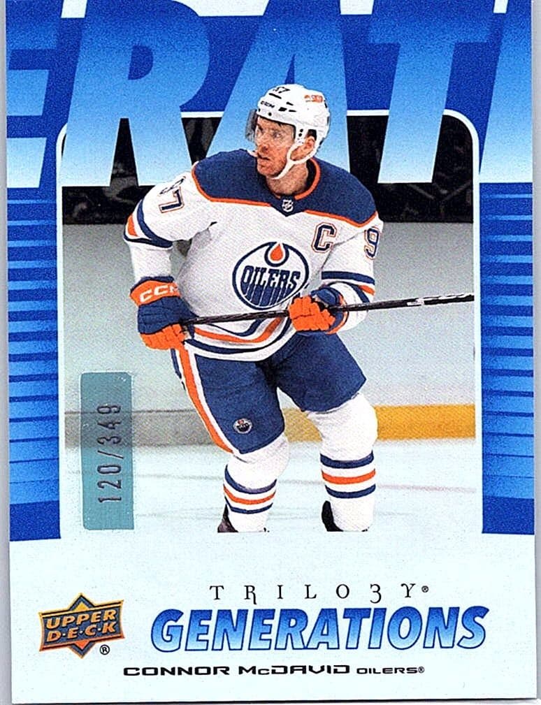 2023-24 Upper Deck Trilogy #TG-20B Connor McDavid Generations Blue #/349