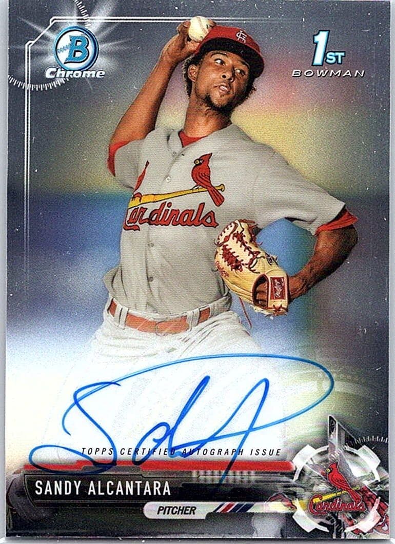 2017 Bowman #CPA-SA Sandy Alcantara Chrome Prospect Autographs 1st RC Auto