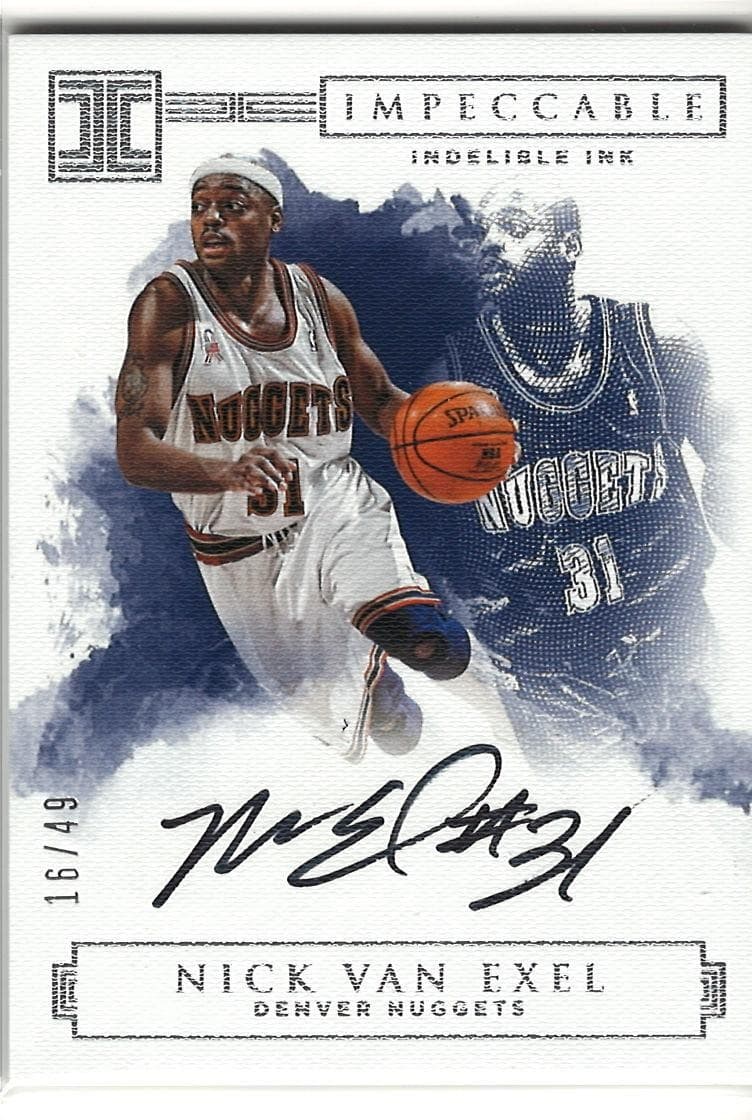 2016-17 Panini Impeccable Nick Van Exel Indelible Ink Silver Auto /49