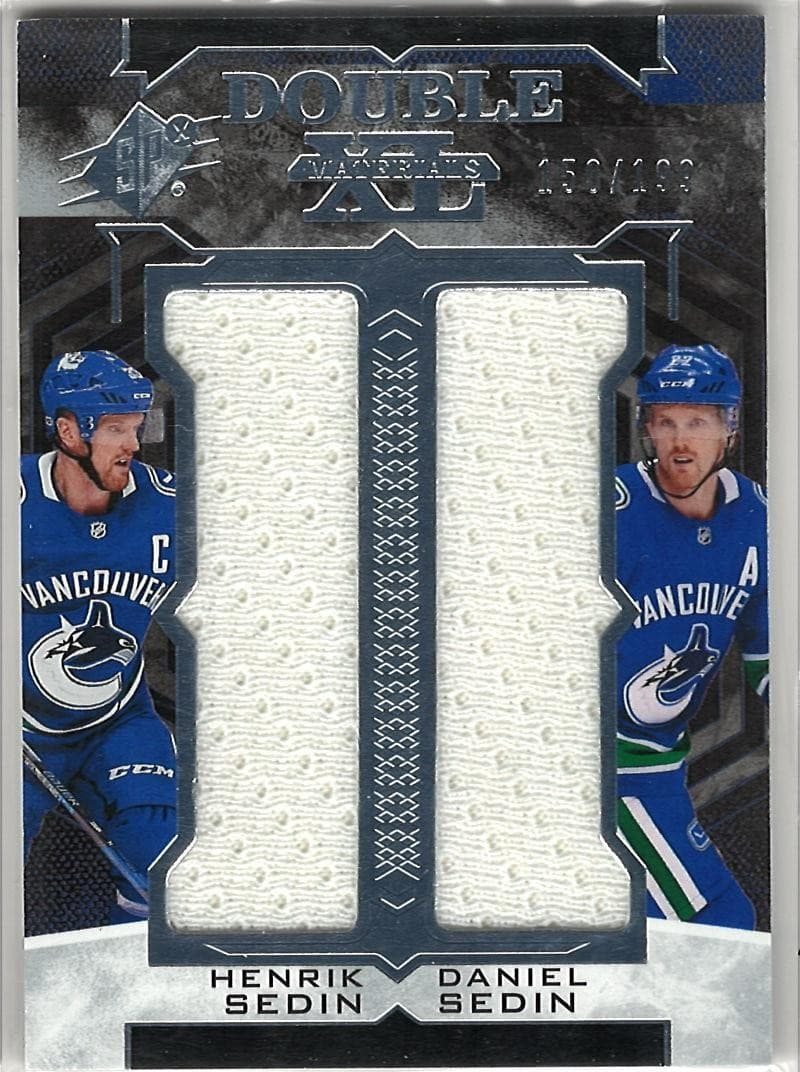 2017-18 SPx #XD-SS Henrik Sedin / Daniel Sedin Double XL Duos Materials /199