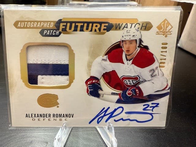 2020-21 SP Authentic #FWAP-RO Alexander Romanov Future Watch Auto Patch /100