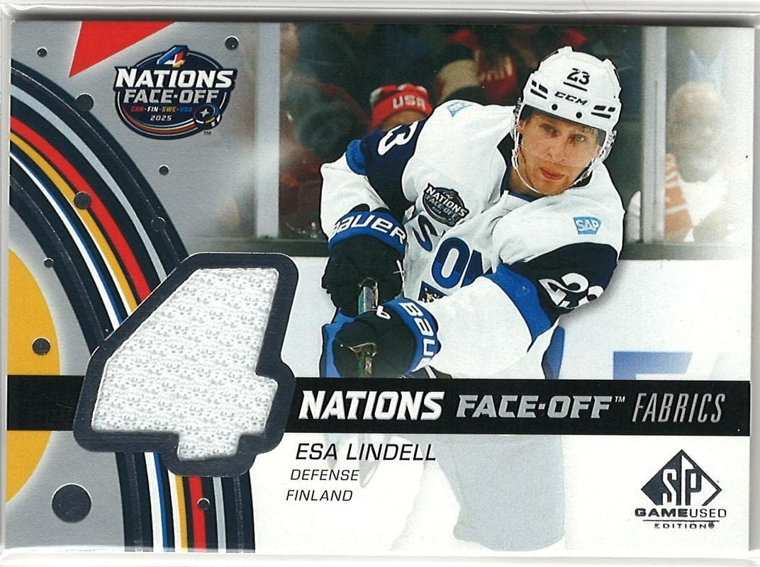 2025-26 SP Game Used #4N-LI Esa Lindell 2025 4 Nations Face-Off Fabrics