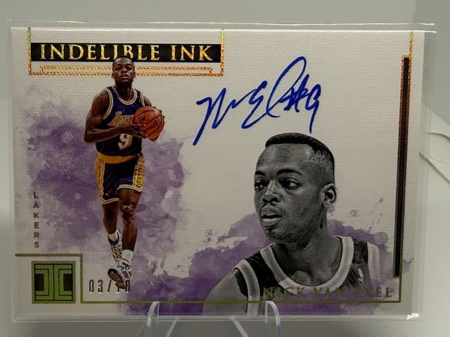 2018-19 Panini Impeccable #IN-NVE Nick Van Exel Indelible Ink Holo Gold /10