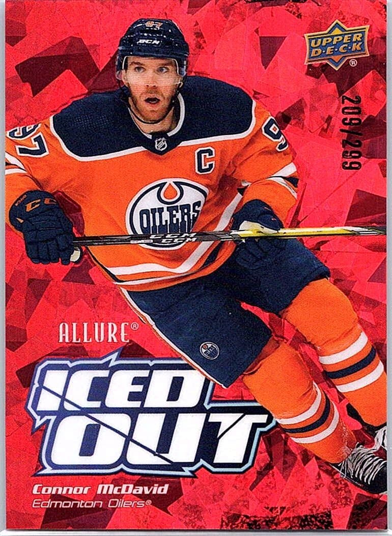2022-23 Upper Deck Allure #IO-10 Connor McDavid Iced Out Red #/299