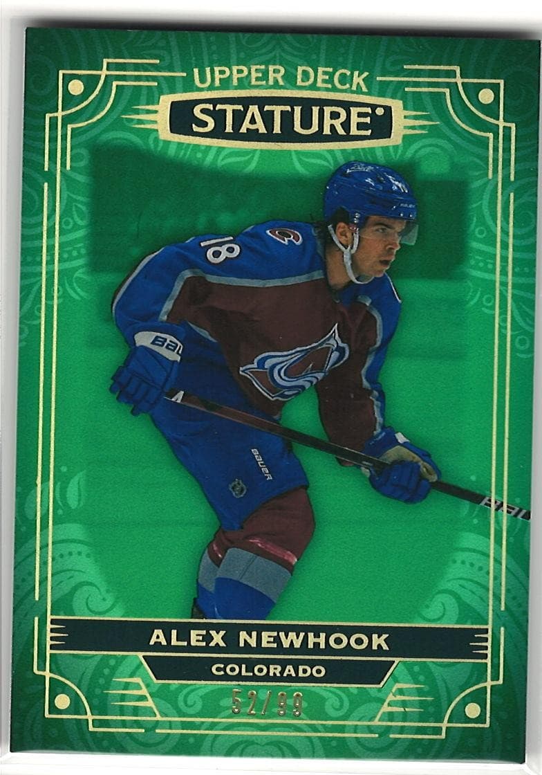 2022-23 Upper Deck Stature #89 Alex Newhook Green #/99