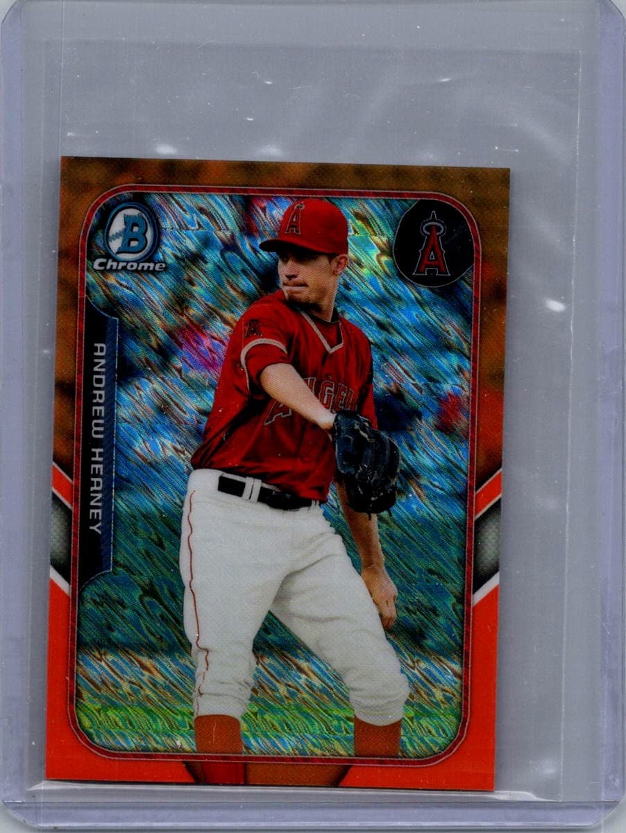 2015 Bowman Andrew Heaney Farm's Finest Minis Orange Refractor /25