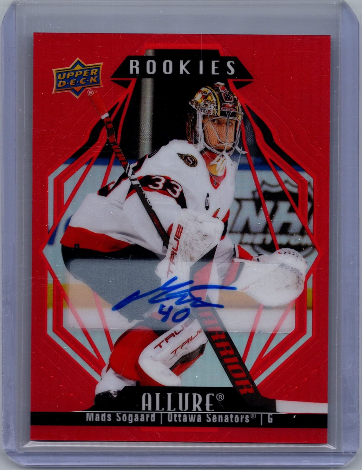 2022-23 Upper Deck Allure #140 Mads Sogaard Autographs Red Rainbow