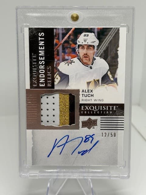 2018-19 The Cup Alex Tuch Exquisite Collection Endorsements Auto Relics #/50