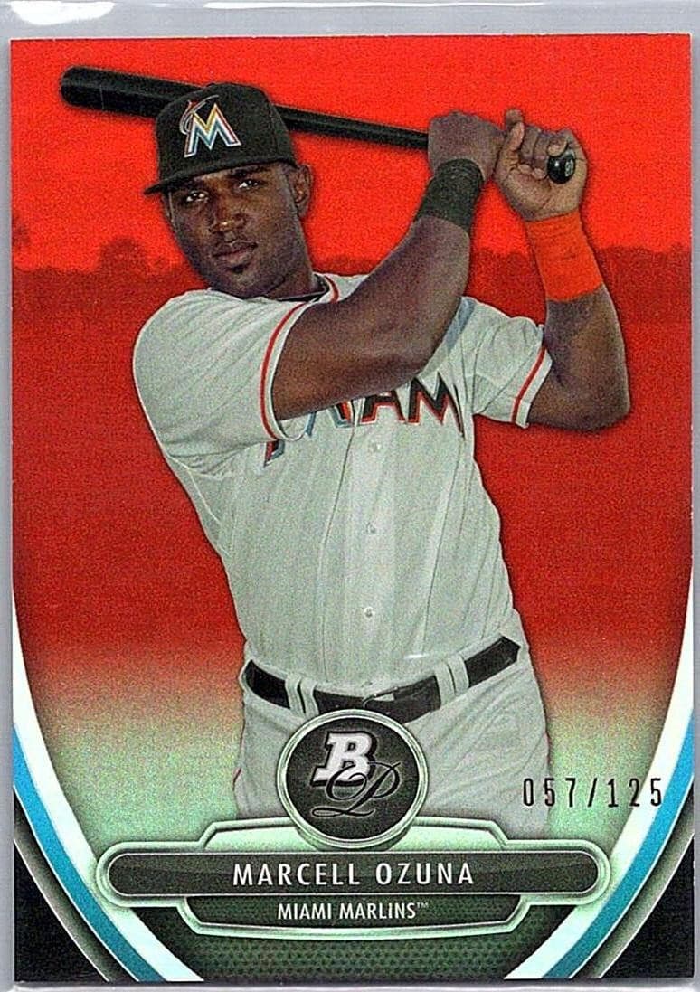 2013 Bowman Platinum #NC90 Marcell Ozuna Orange National Convention #/125