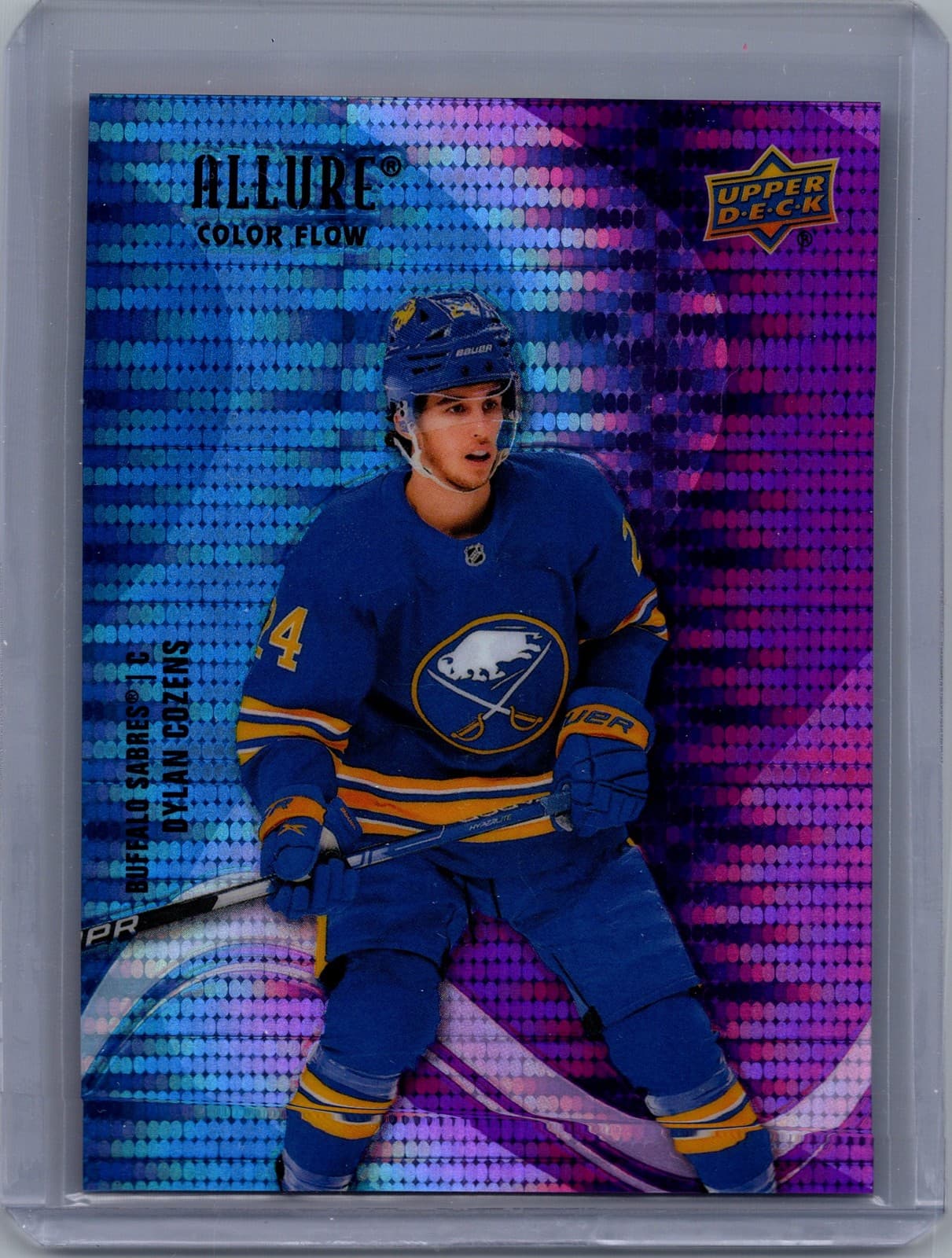 2022-23 Allure #SF-89 Dylan Cozens Color Flow Blue-Purple Spectrum /35
