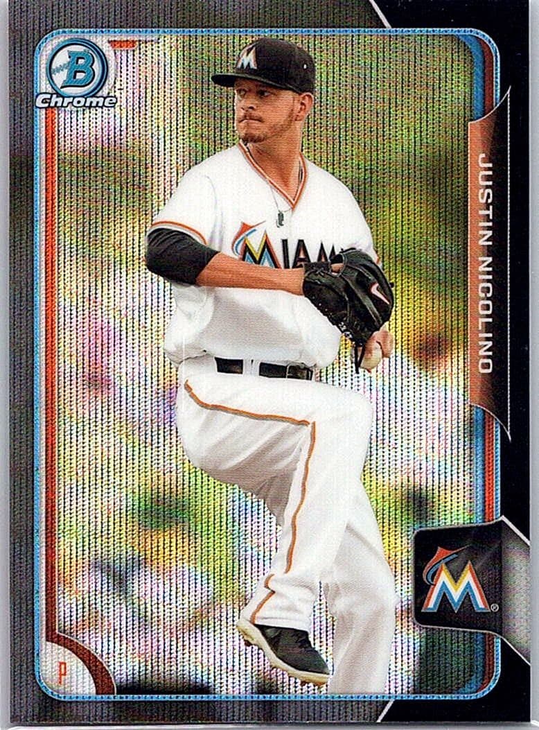 2015 Bowman #BCP93 Justin Nicolino Chrome Prospects Black Wave Refractors (Asia)