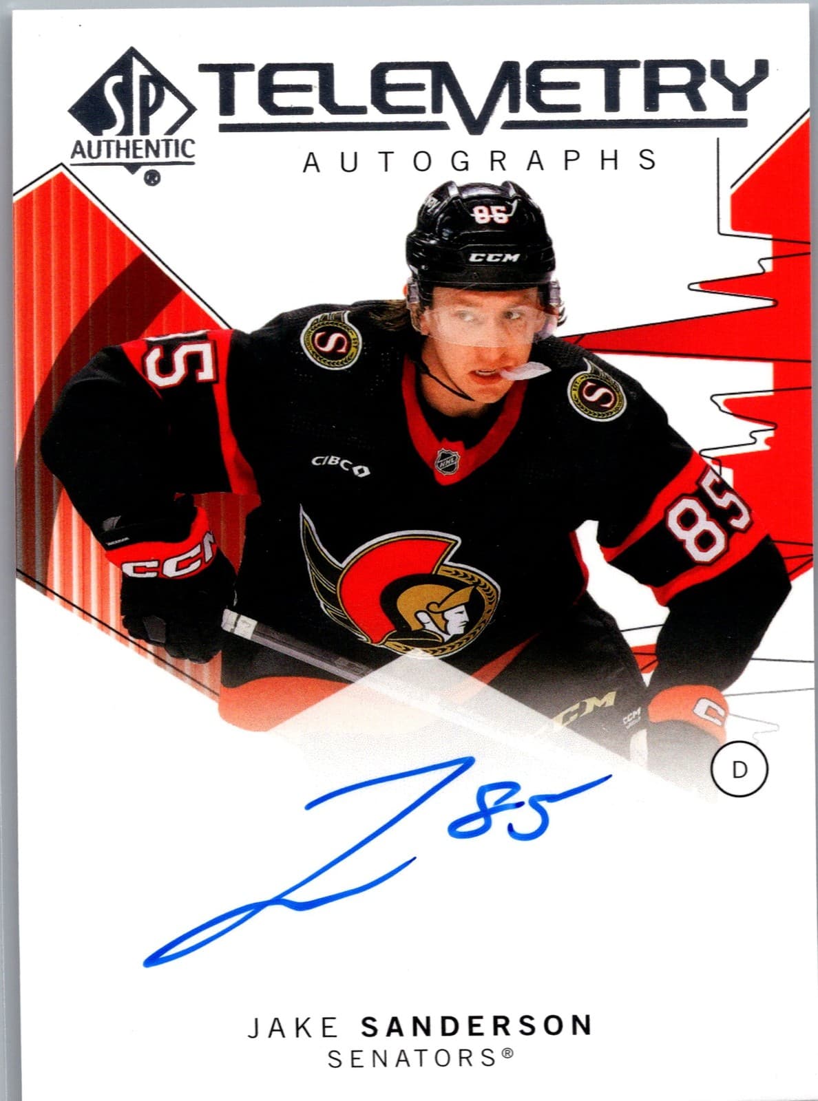 2024-25 SP Authentic #T-JS Jake Sanderson Telemetry Autographs