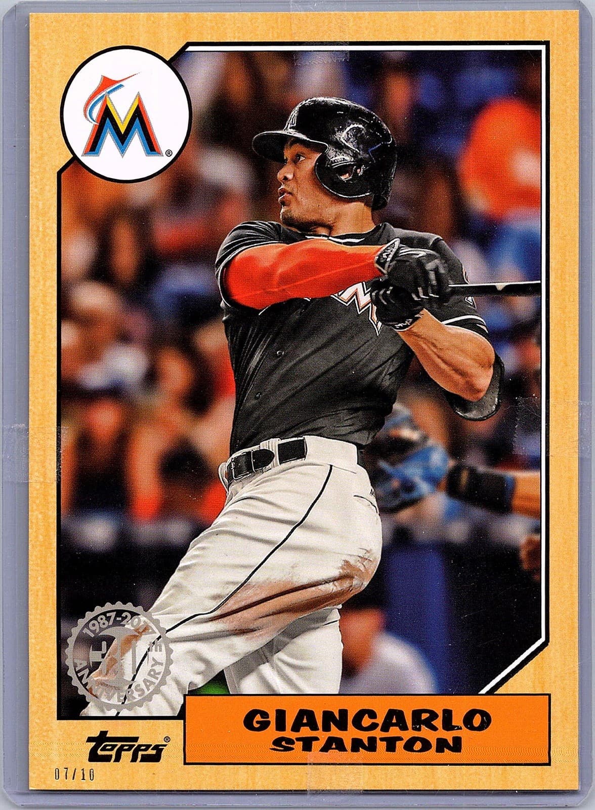 2017 Topps 1987 30th Anniversary 5x7 #87-2 Giancarlo Stanton Gold /10