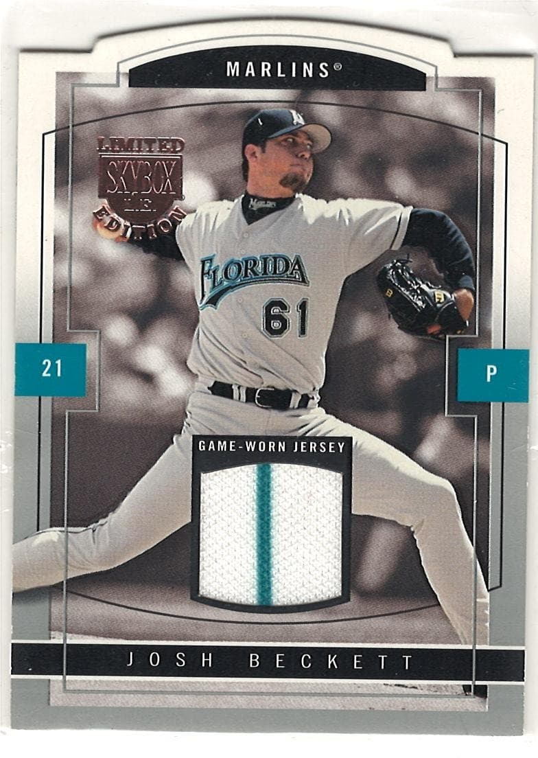 2004 SkyBox LE #20 Josh Beckett PINSTRIPE Jersey Proof /299