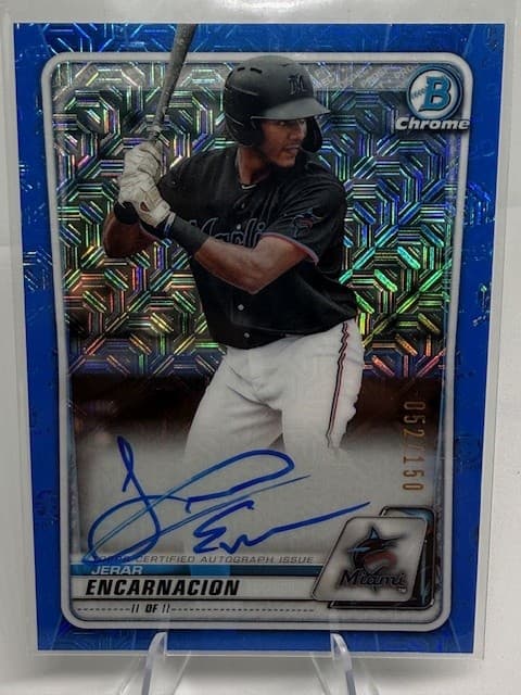 2020 Bowman Jerar Encarnacion Mojo Refractor Blue Auto  /150