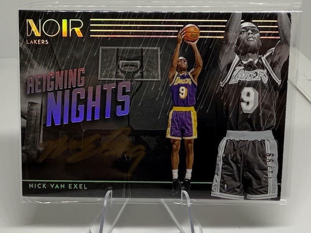 2019-20 Panini Noir #RN-NVE Nick Van Exel Reigning Nights Signatures /99