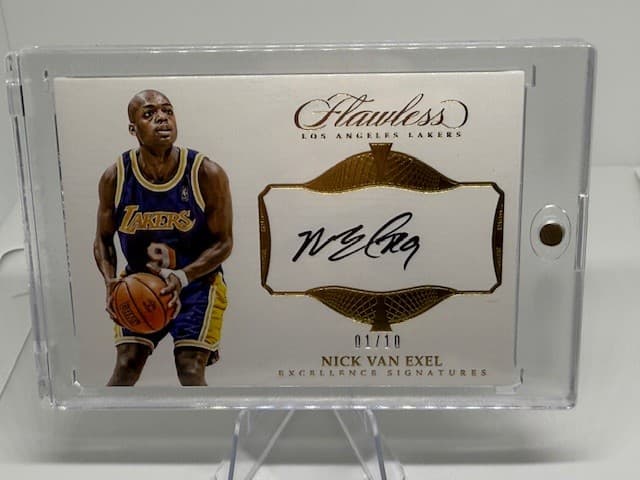 2016-17 Panini Flawless #EX-NVE Nick Van Exel Excellence Signatures Gold /10
