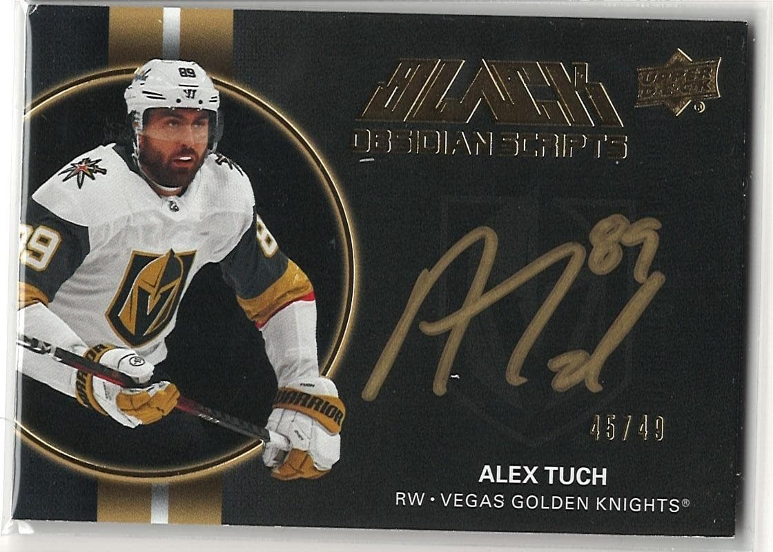 2021-22 SPx #OS-AT Alex Tuch UD Black Obsidian Scripts Auto Gold /49