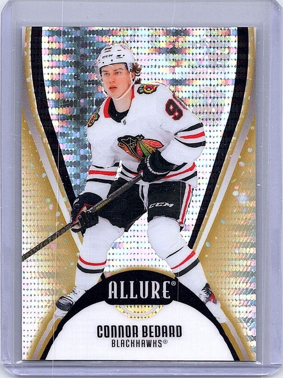 2025-26 Upper Deck Allure #98 Connor Bedard Gold Glitter Bomb /199