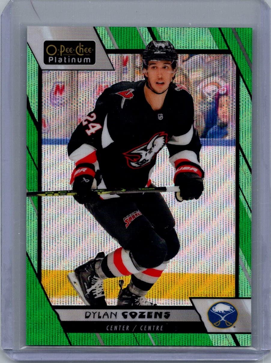 2023-24 O-Pee-Chee Platinum #171 Dylan Cozens Emerald Surge #/10
