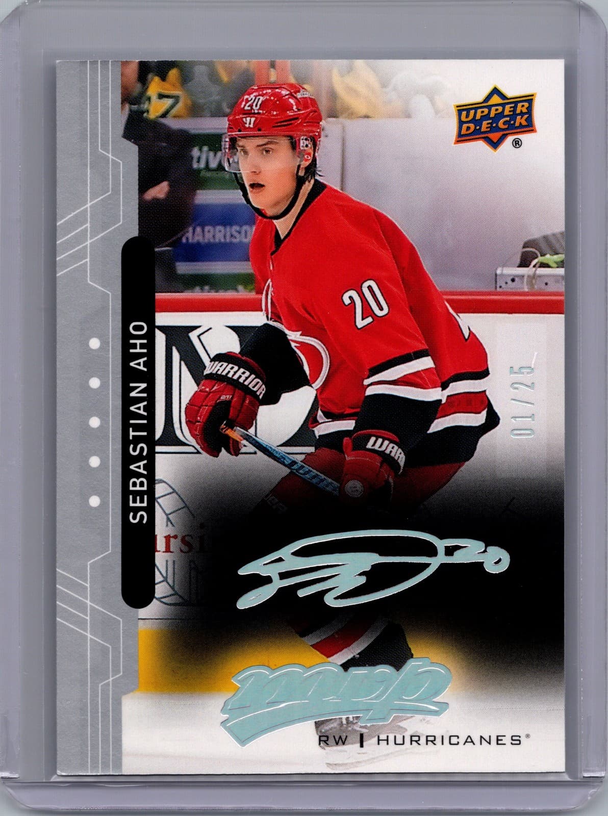2018-19 Upper Deck MVP #44 Sebastian Aho Super Script #/25