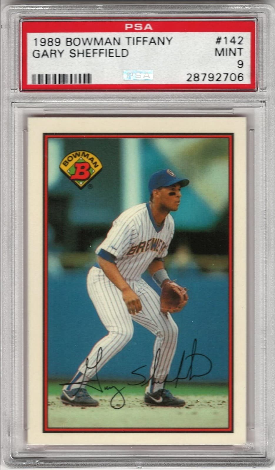 1989 Bowman #142 Gary Sheffield Collector's Edition (Tiffany) PSA 9