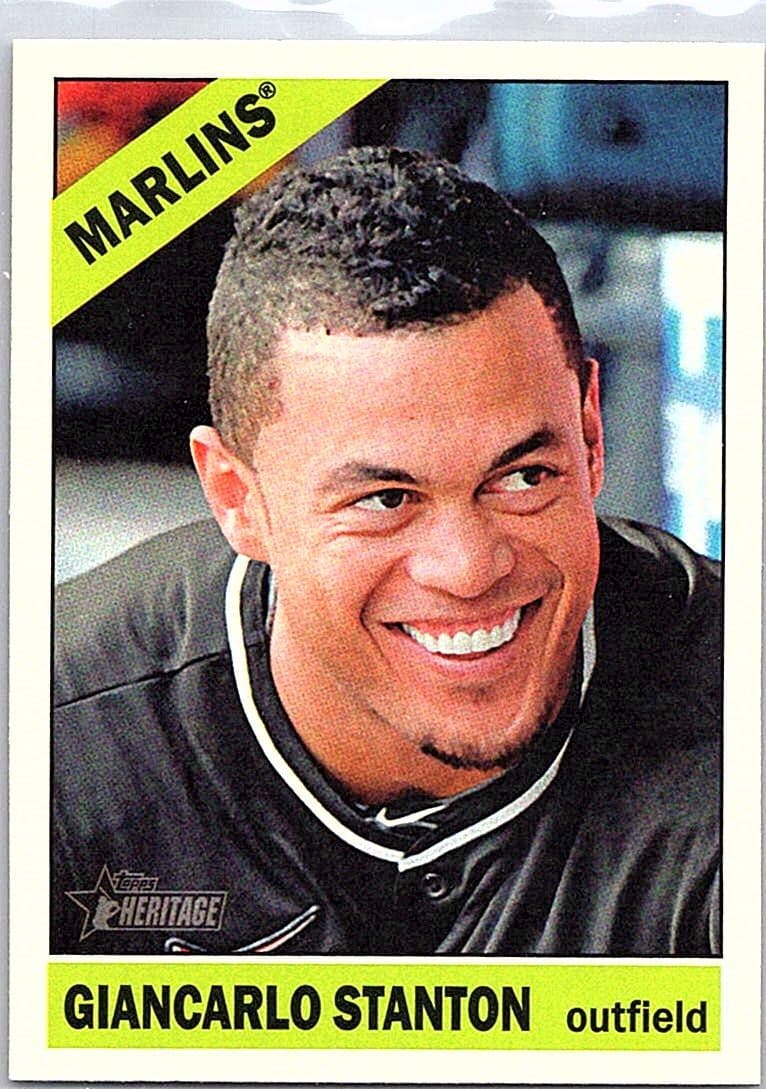 2015 Topps Heritage #426 Giancarlo Stanton Gum Stained Backs