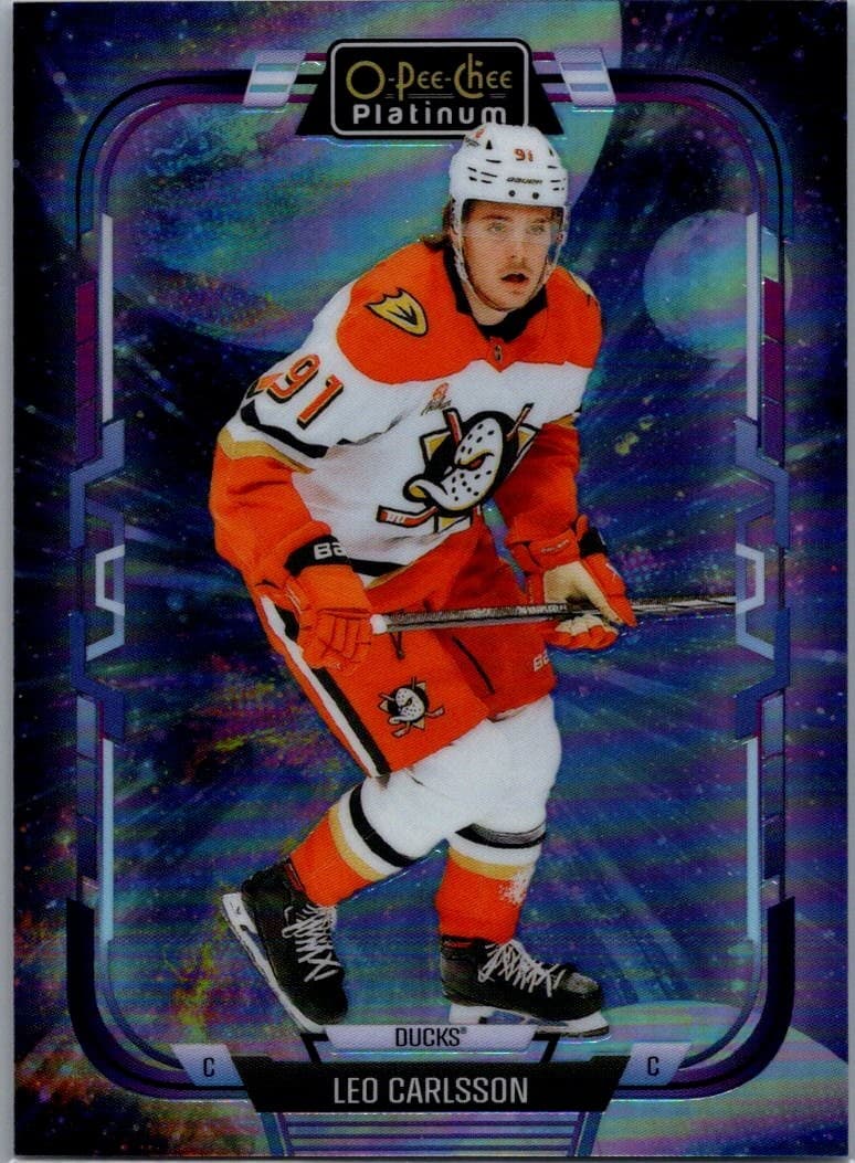 2025-26 O-Pee-Chee Platinum #111 Leo Carlsson Cosmic /65