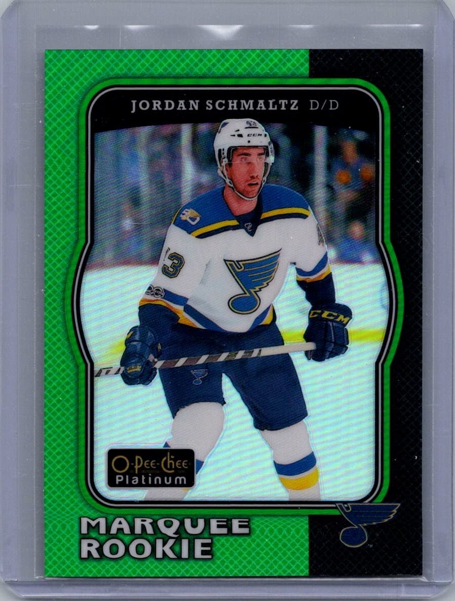 2017-18 O-Pee-Chee Platinum #R-92 Jordan Schmaltz Retro-Green-Rainbow #/49