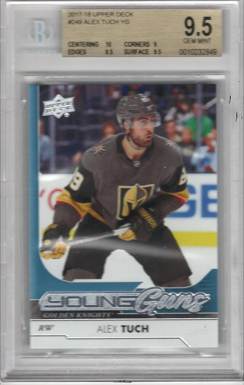 2017-18 Upper Deck #249 Alex Tuch RC Young Guns BGS 9.5