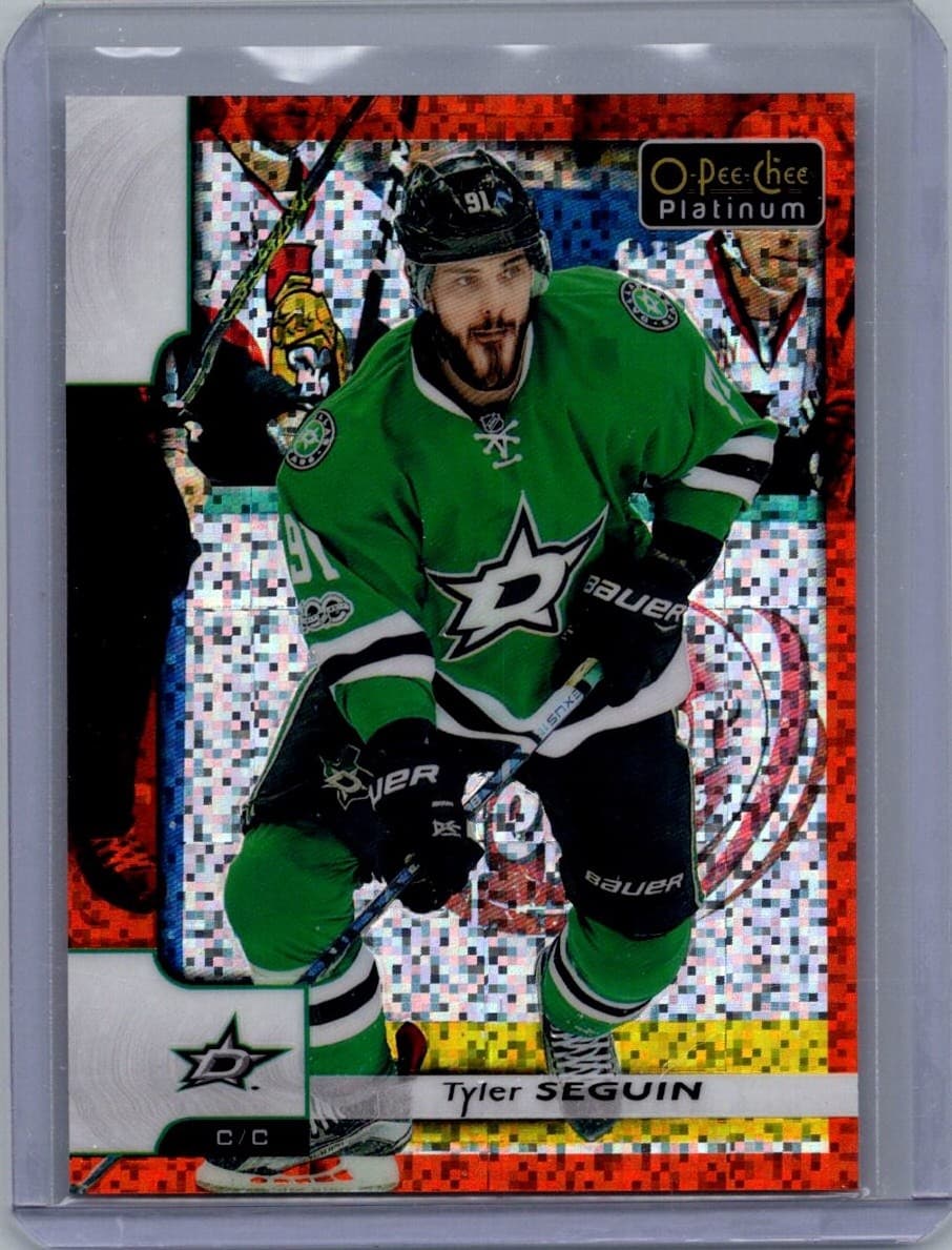 2017-18 O-Pee-Chee Platinum #7 Tyler Seguin Orange-Checkers #/25