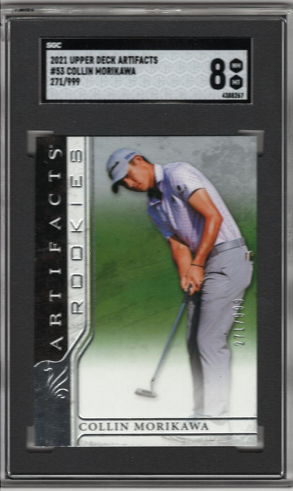 2021 Upper Deck Artifacts #53 Collin Morikawa RC /999 SGC 8