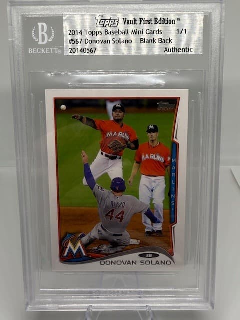 2014 Topps Vault First Edition Blank Back Donovan Solano 1/1 BGS AUTHENTIC 1st