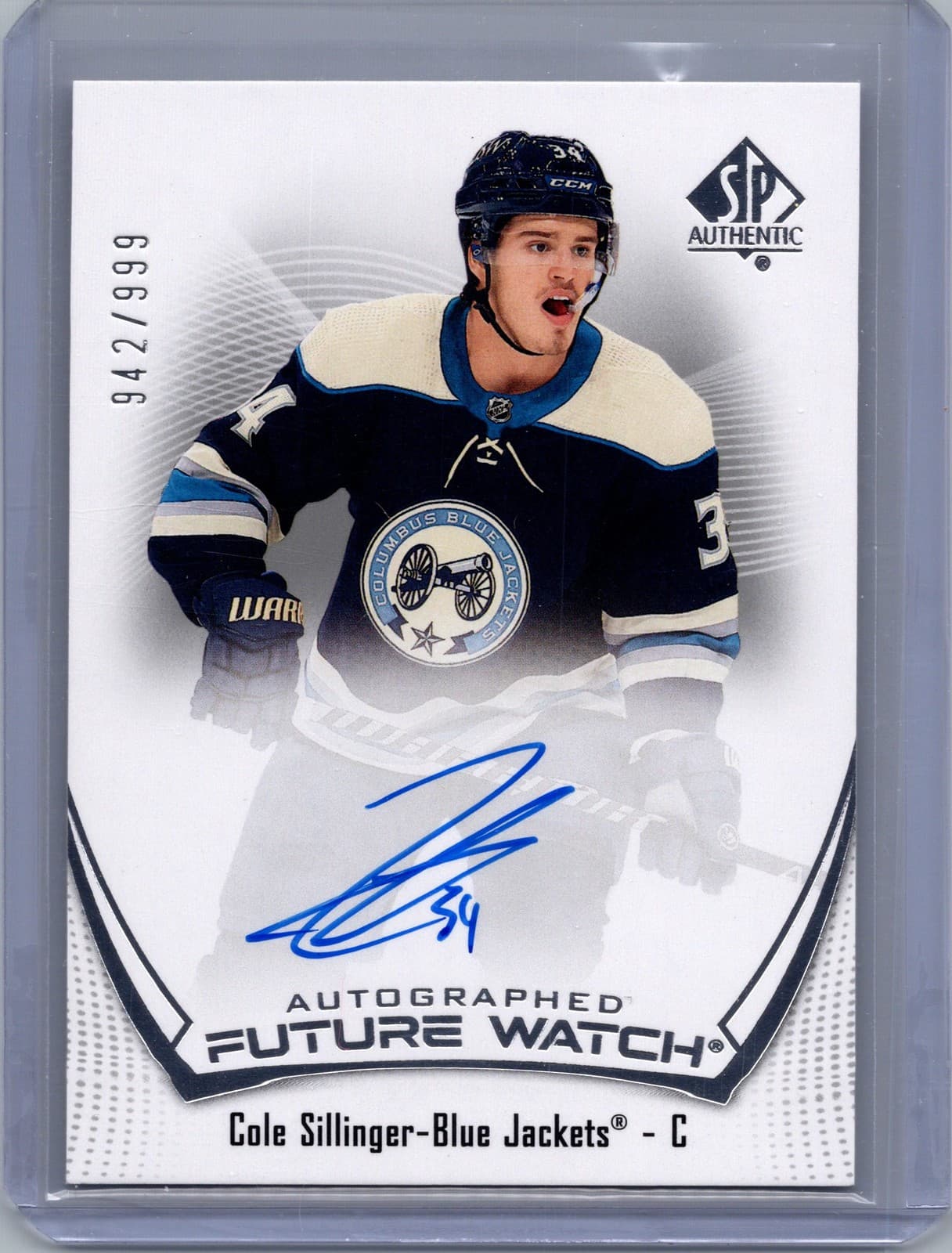 2021-22 SP Authentic #188 Cole Sillinger #/999