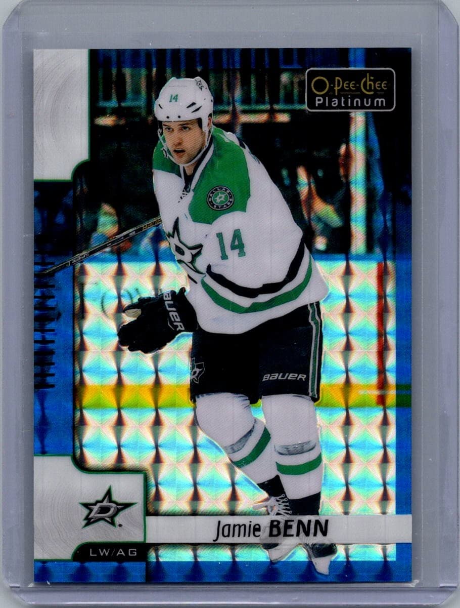 2017-18 O-Pee-Chee Platinum #37 Jamie Benn Royal-Blue-Cubes #/99