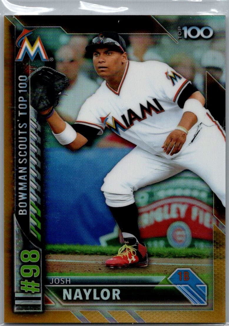 2016 Bowman #BTP-98 Josh Naylor Bowman Scouts' Top 100 Gold #/50