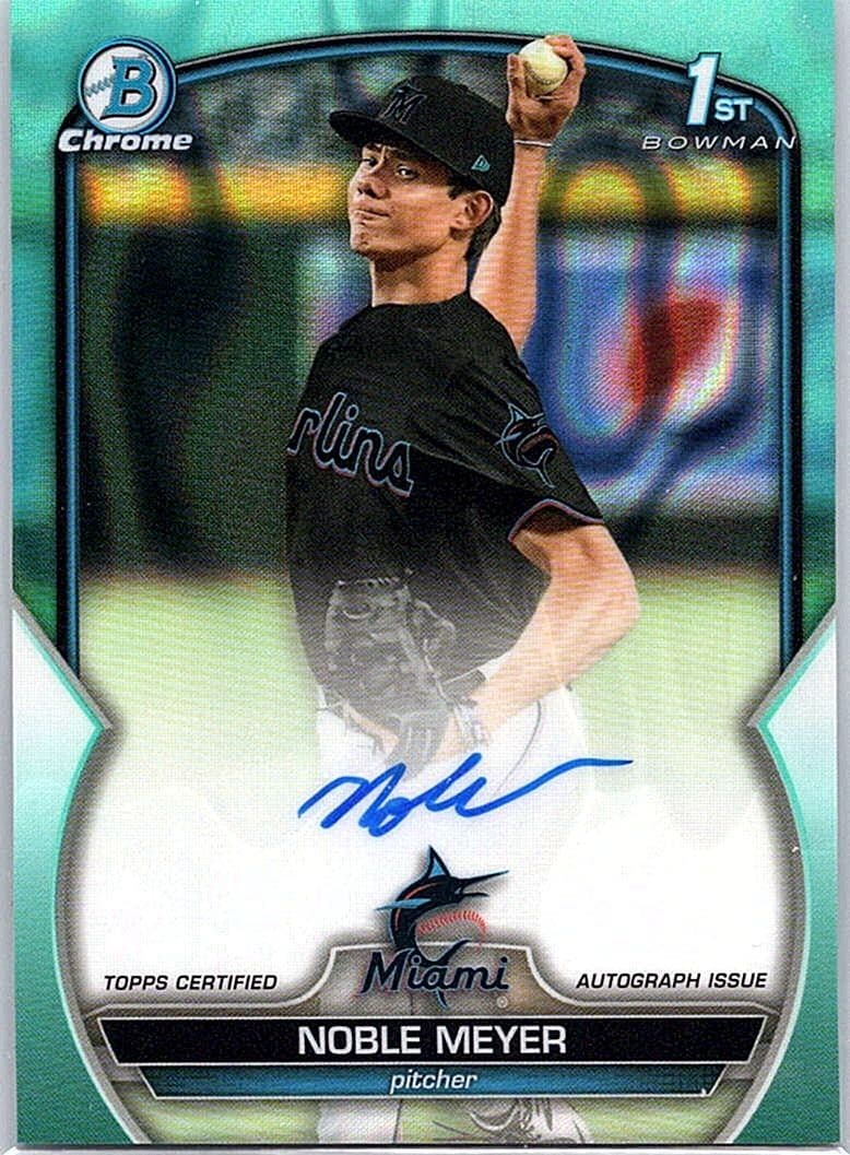 2023 Bowman Draft Noble Meyer Auto Aqua Lava Refractor /199