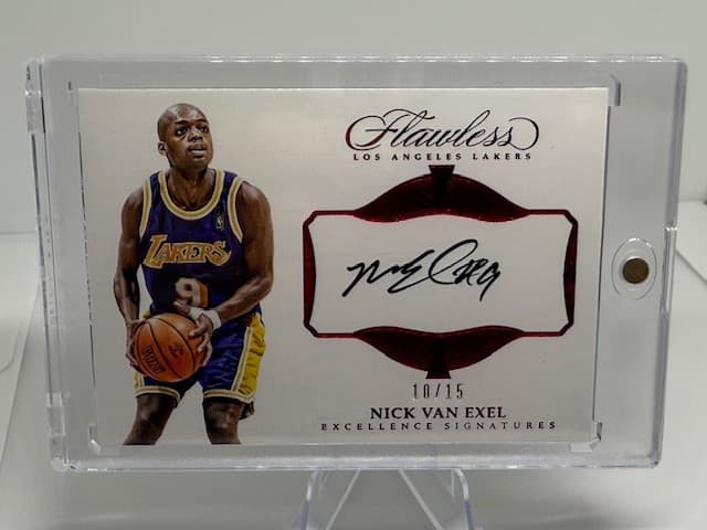 2016-17 Panini Flawless #EX-NVE Nick Van Exel Excellence Signatures Ruby /15