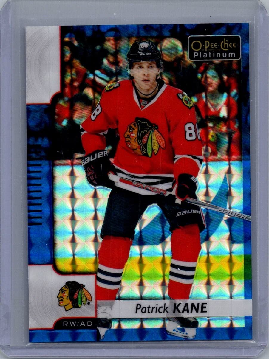 2017-18 O-Pee-Chee Platinum #10 Patrick Kane Royal-Blue-Cubes #/99