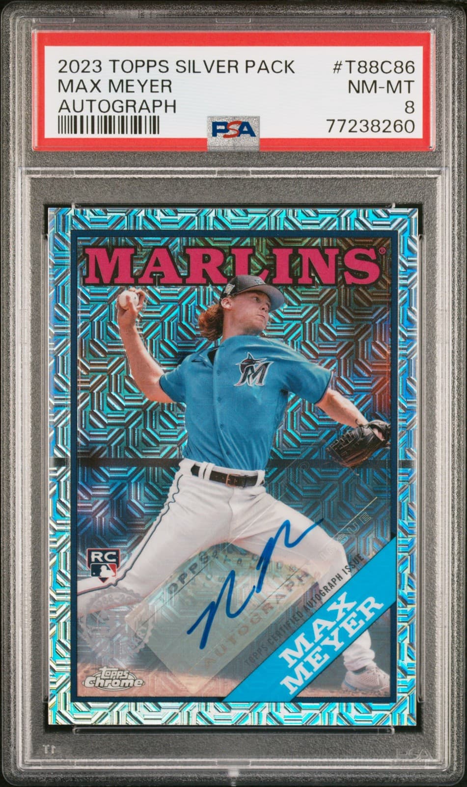 2023 Topps Max Meyer 1988 35th Chrome RC Auto /249 PSA 8