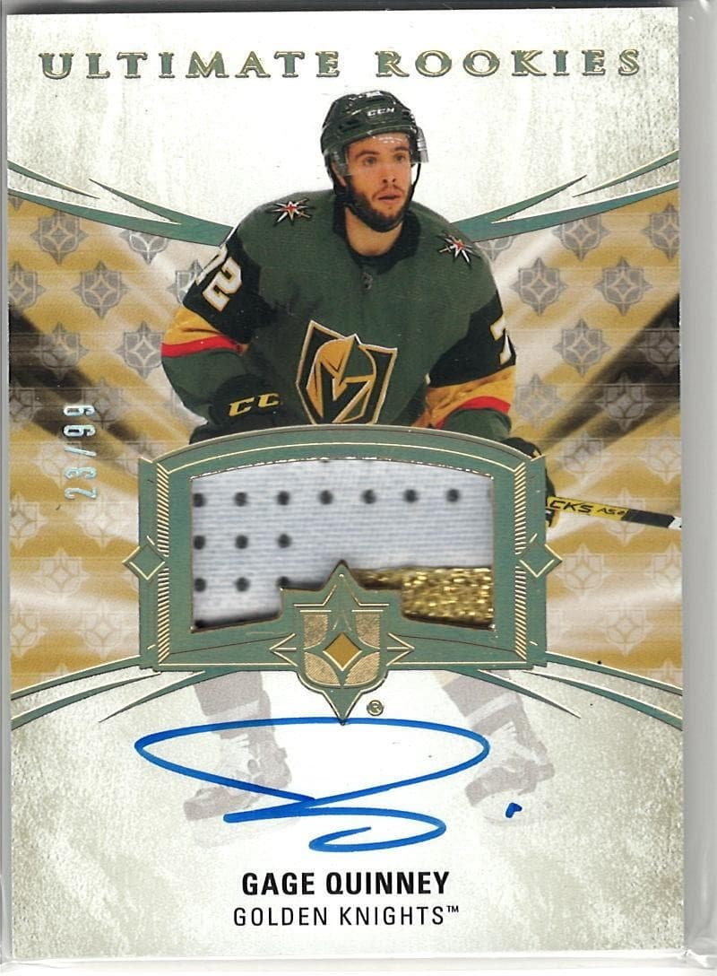 2020-21 Ultimate Collection #139 Gage Quinney Rookies Autographed Patch /99